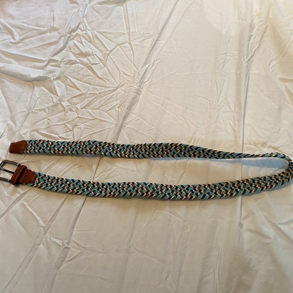 Men's Multicolored Woven Stretch Knit Belt